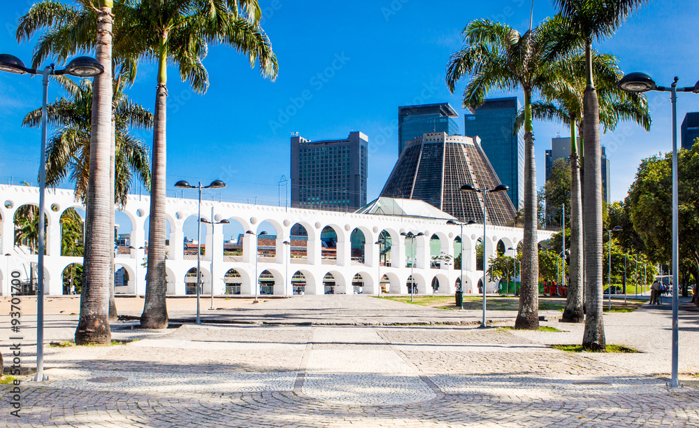 Carioca Aqueduct Arch in Lapa, Rio de Janeiro, Brazil