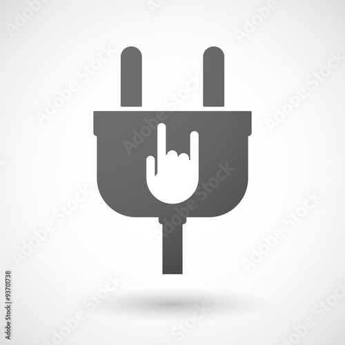 Isolated plug icon with a rocking hand