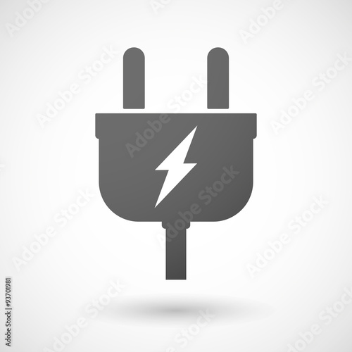 Isolated plug icon with a lightning
