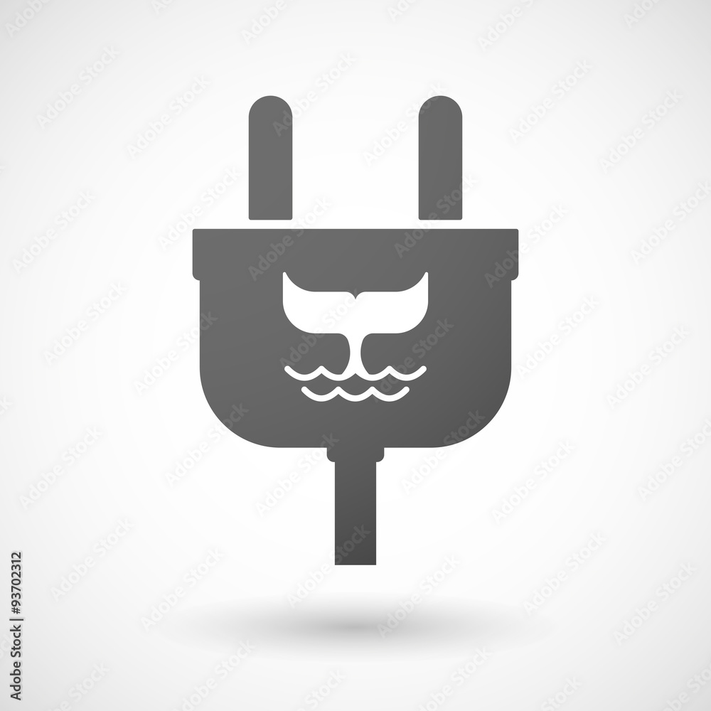 Obraz premium Isolated plug icon with a whale tail