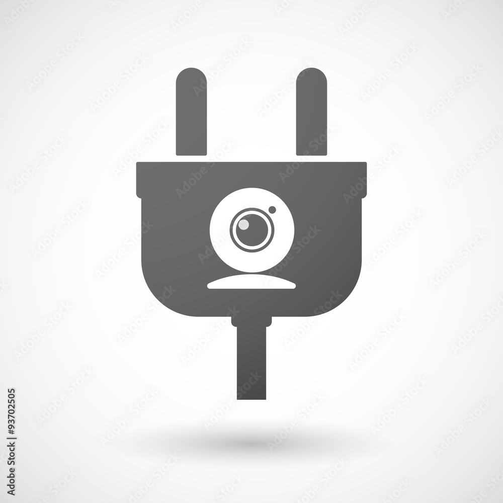 Isolated plug icon with a web cam Isolated plug icon with a web cam
