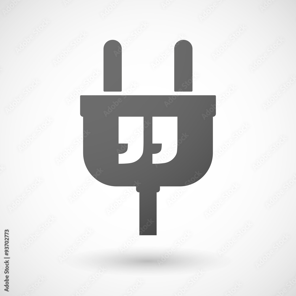 Isolated plug icon with quotes Isolated plug icon with quotes