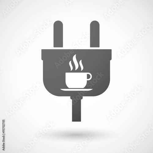 Isolated plug icon with a cup of coffee