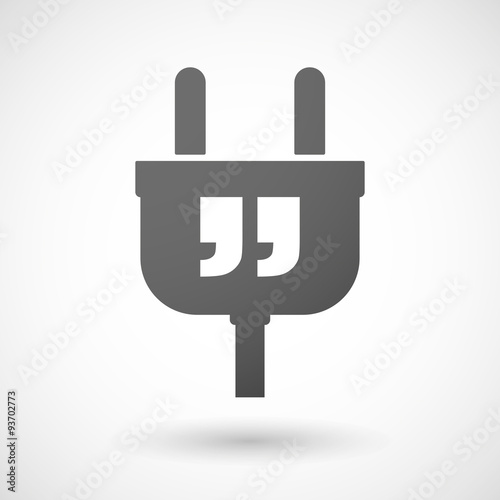 Isolated plug icon with quotes