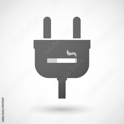 Isolated plug icon with a cigarette