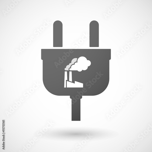 Isolated plug icon with a factory