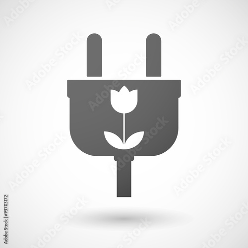 Isolated plug icon with a tulip