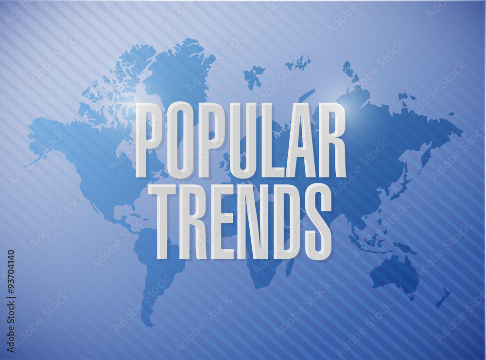 popular trends world map sign concept