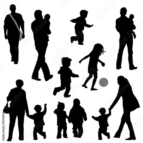 family children life silhouettes