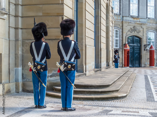 Changing of the Royal Guard in Amalienborg Palace - Residence of the Danish royal family photo