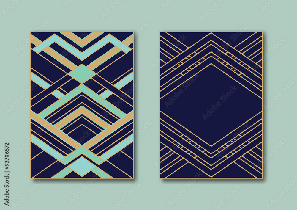 Design templates for flyers, booklets, greeting cards, invitations, retro parties and advertising. Art deco or Nouveau epoch 1920's gangster era vector. Design templates for flyers, booklets, greeting cards, invitations, retro parties and advertising. Art deco or Nouveau epoch 1920's gangster era vector.