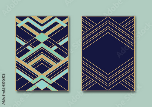 Design templates for flyers, booklets, greeting cards, invitations, retro parties and advertising. Art deco or Nouveau epoch 1920's gangster era vector.