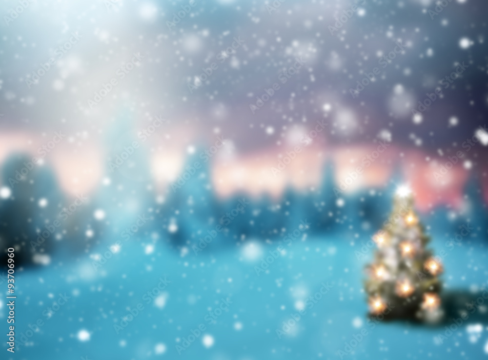 Fototapeta Abstract blur Christmas background
