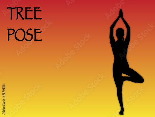Yoga Woman Tree Pose Background