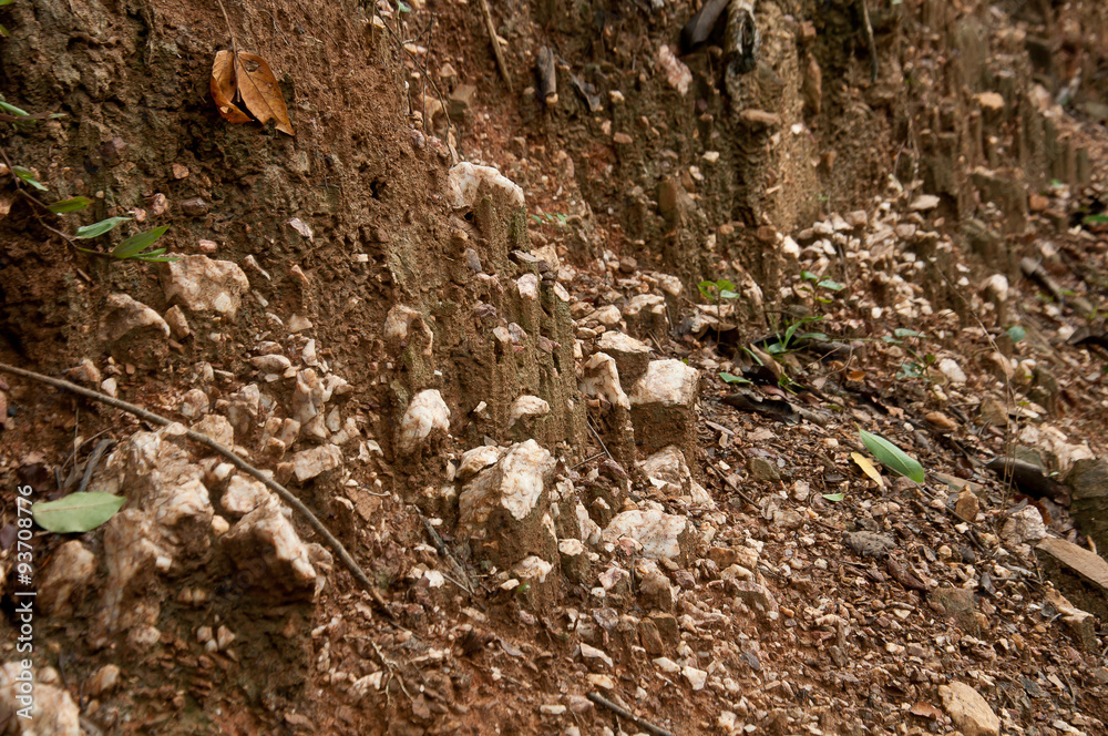 erosion of sandstone on either side erosion of sandstone on either side
