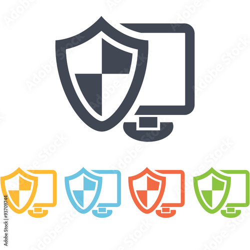 Computer under protection icon