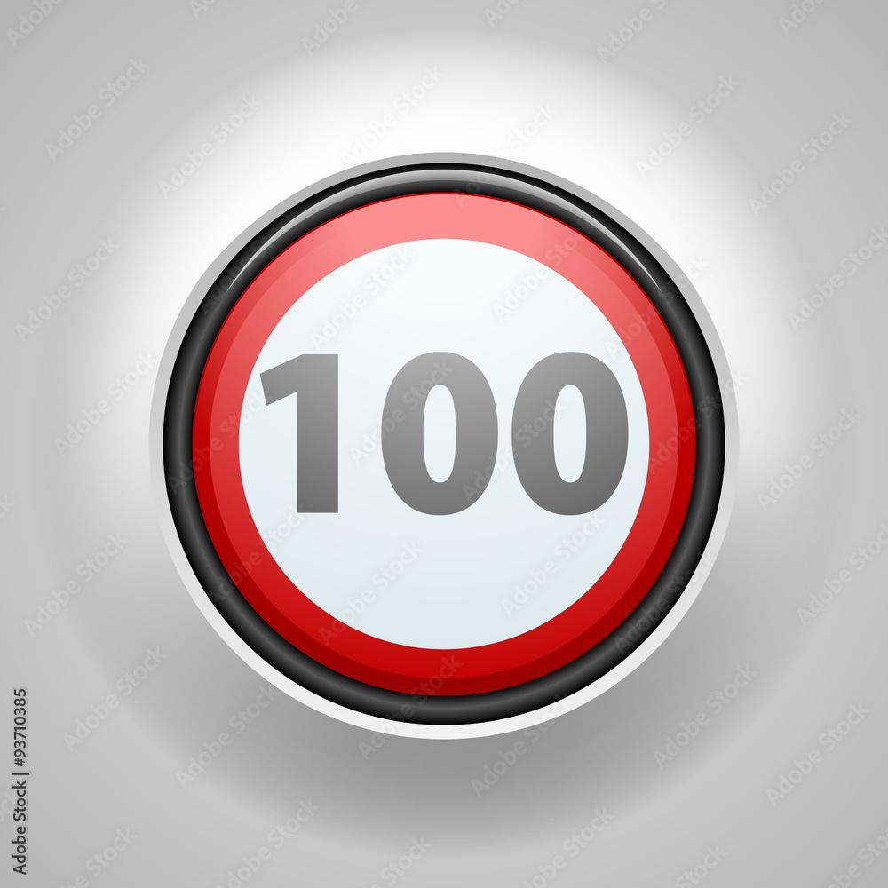 Restricting speed to 100 kilometers per hour traffic sign Restricting speed to 100 kilometers per hour traffic sign