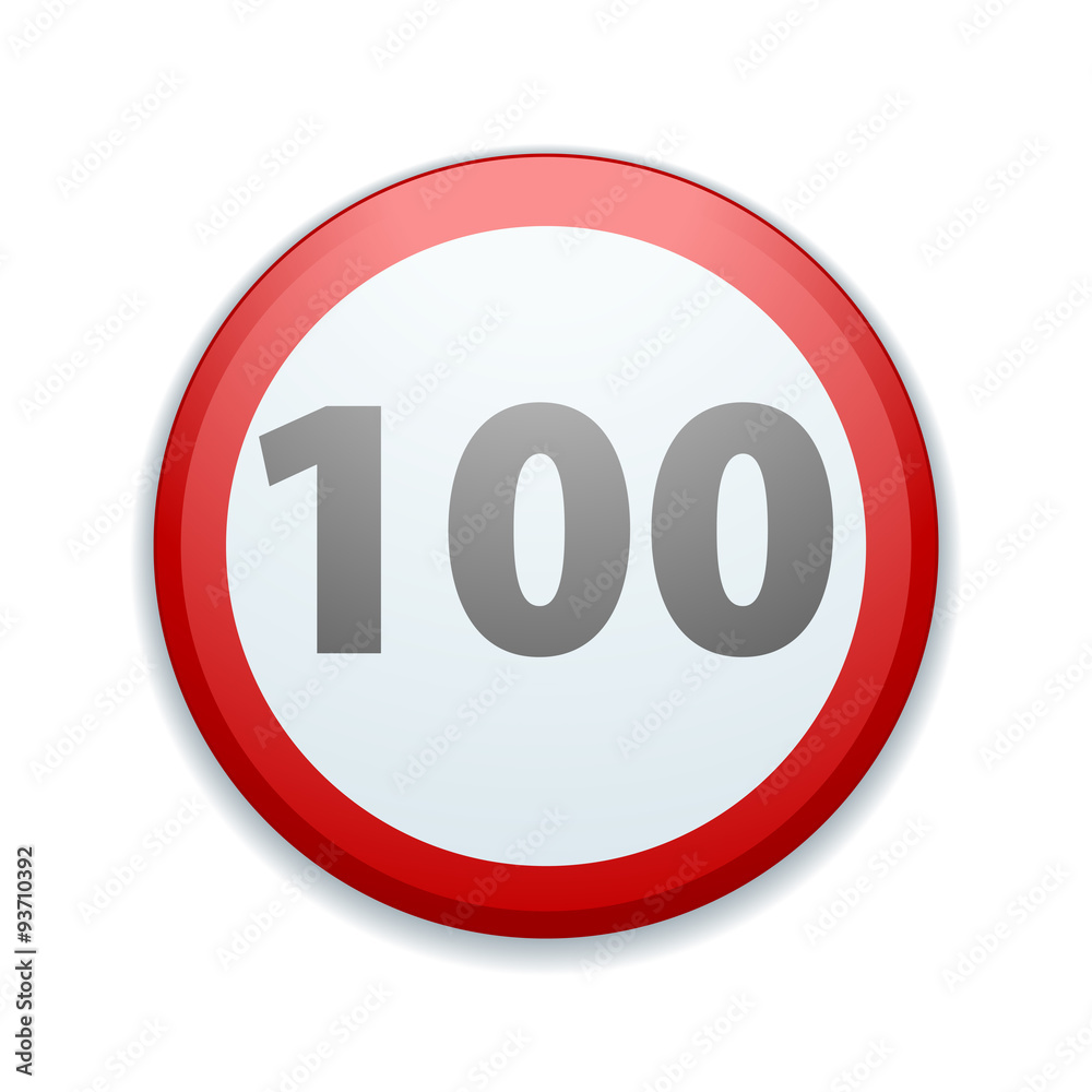 Restricting speed to 100 kilometers per hour traffic sign Restricting speed to 100 kilometers per hour traffic sign