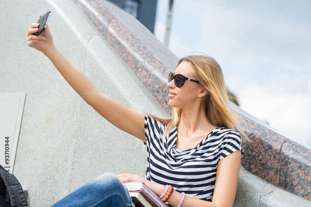 Girl making selfie