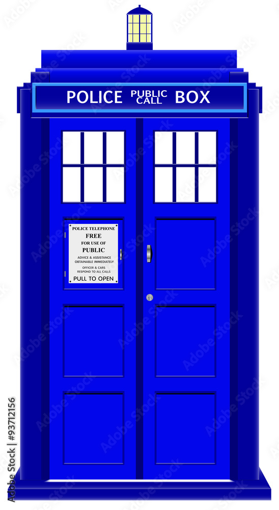 Police Telephone Box With Sign