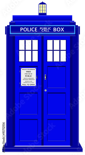 Canvas Print Police Telephone Box With Sign