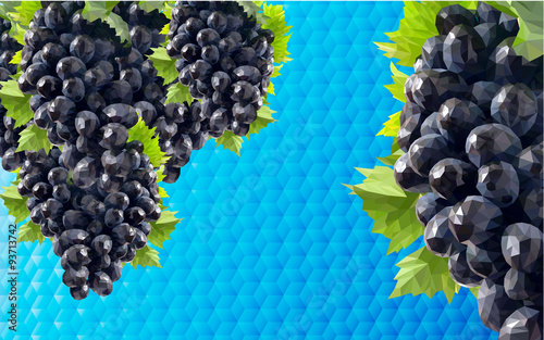 low poli background grapes