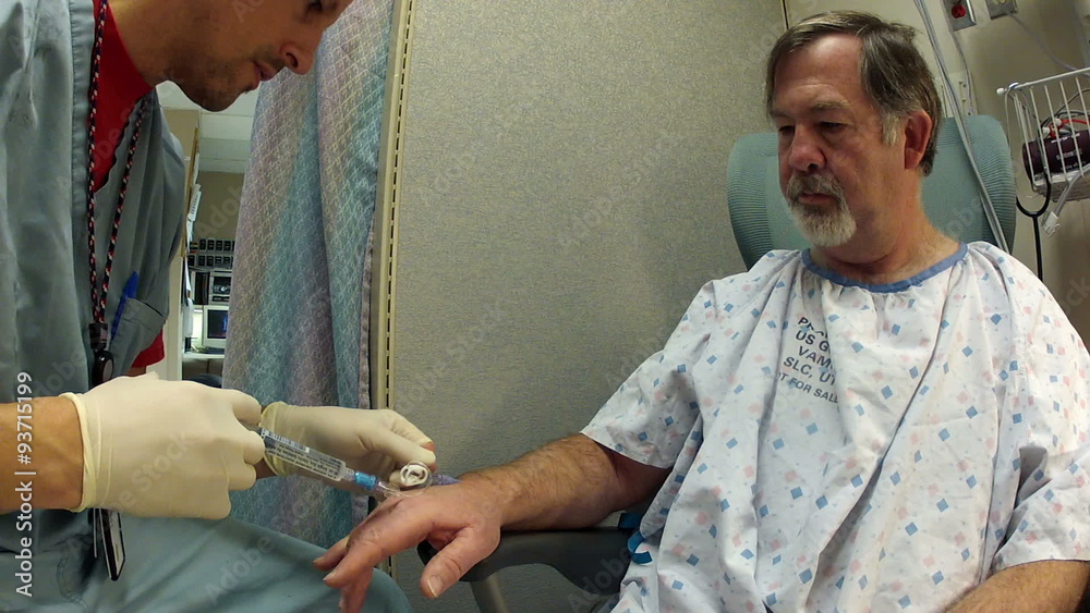 Hospital intravenous catheter insert in wrist P HD 0010