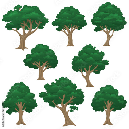 rendered vector isolated trees