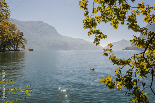 Lugano, Stadt, Luganersee, Lago di Lugano, Seeufer, Uferpromenade, Park Civico, Seerundfahrt, Ausflugsschiffe, Herbstfarben, Herbst, Tessin, Schweiz