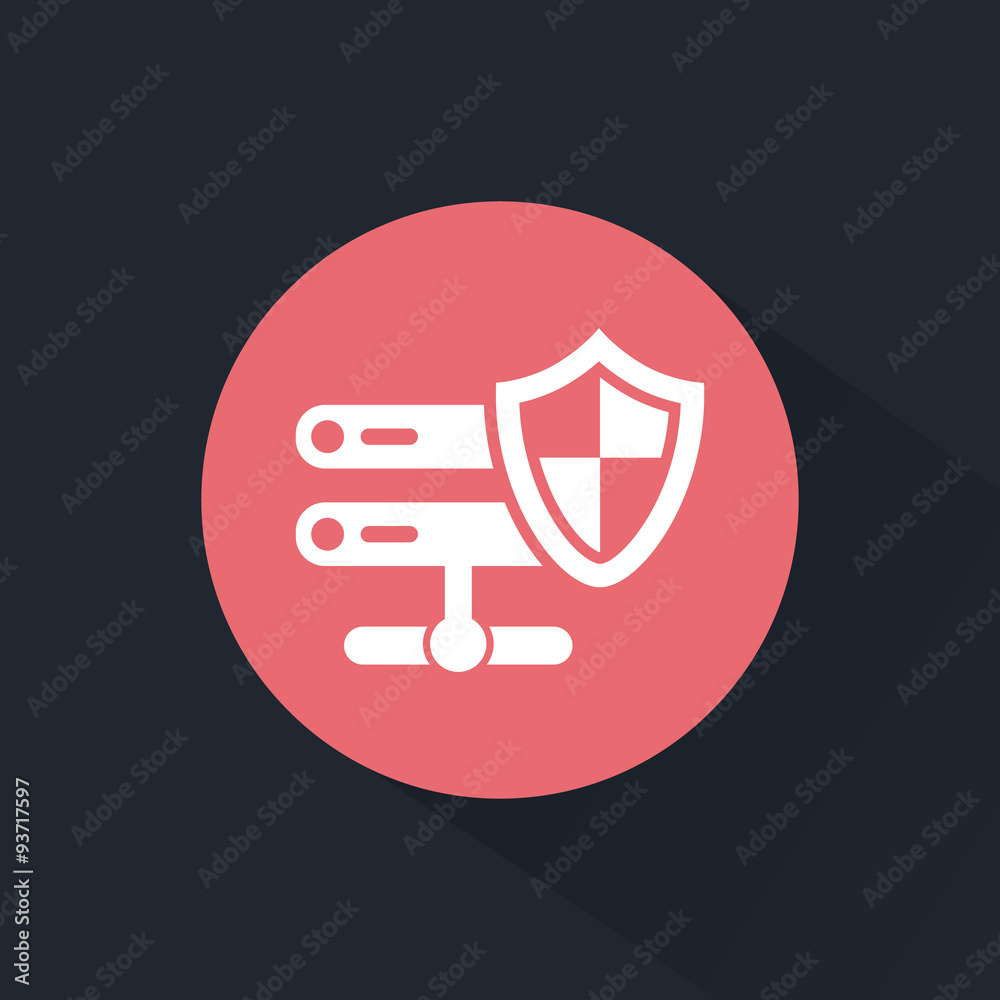Computer net under protection icon