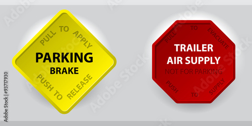 Truck parking brake knob and trailer air supply knob