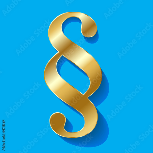 Paragraph gold symbol on a blue background.