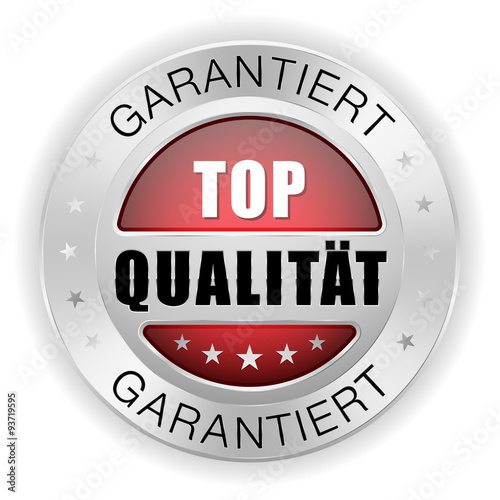 Roter Top Qualität Siegel mit silber Rand