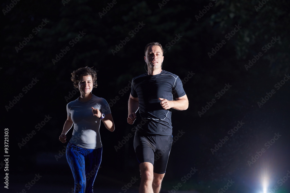 couple jogging at early morning