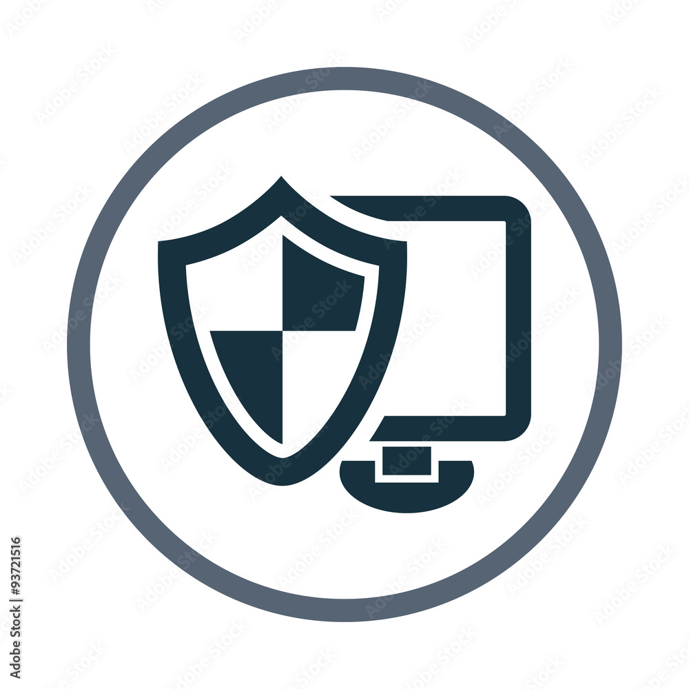 Computer under protection icon