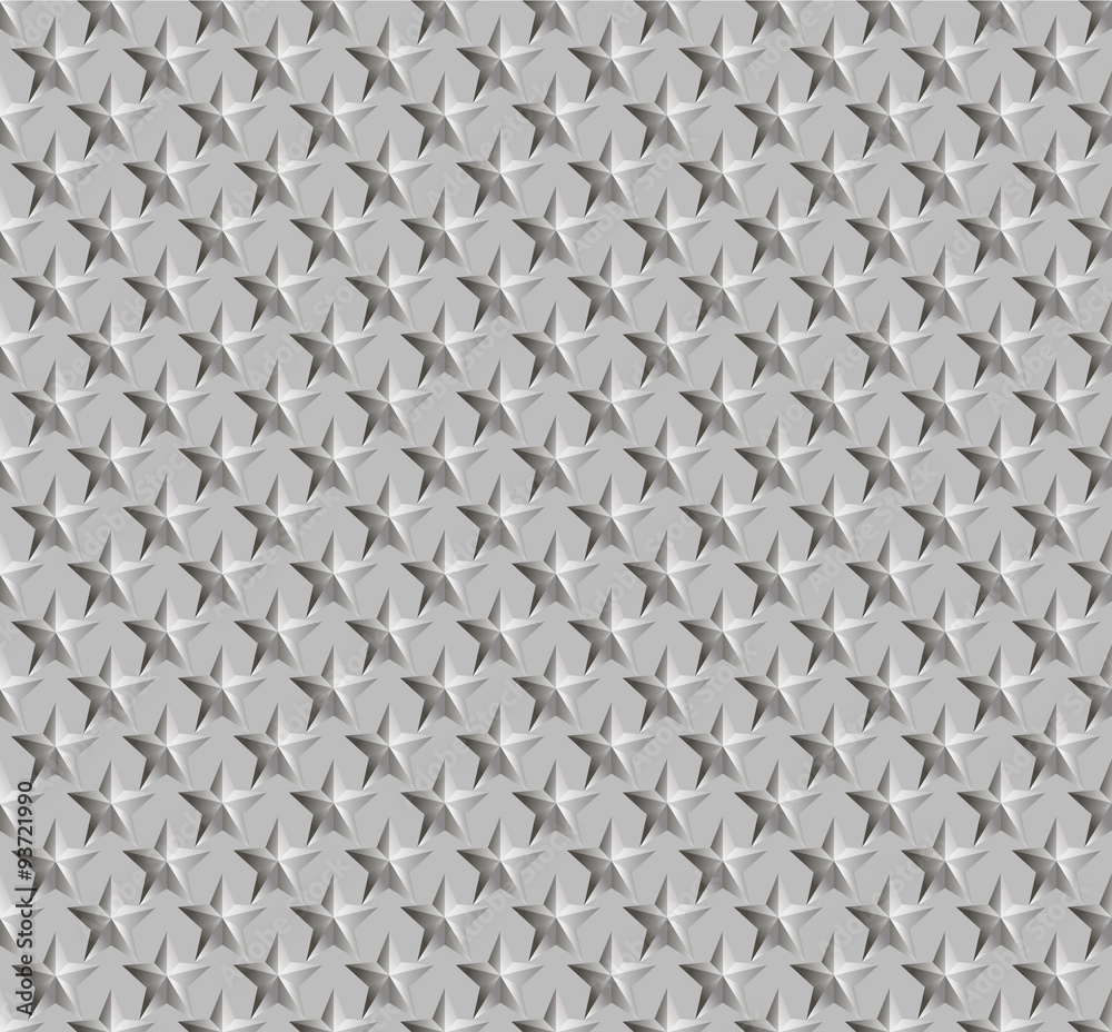 Seamless texture of corrugated metal. Figure stars. Hue metal silver. Vector illustration. Seamless texture of corrugated metal. Figure stars. Hue metal silver. Vector illustration.