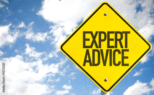 Expert Advice sign with sky background photo