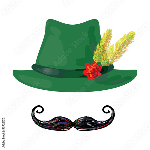Hat and mustache vector illustration