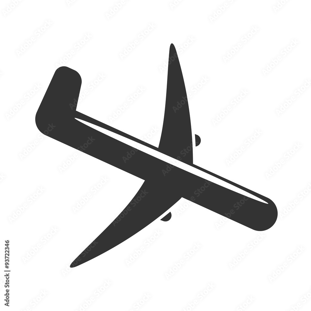 Icon aircraft is landing on a light background Icon aircraft is landing on a light background