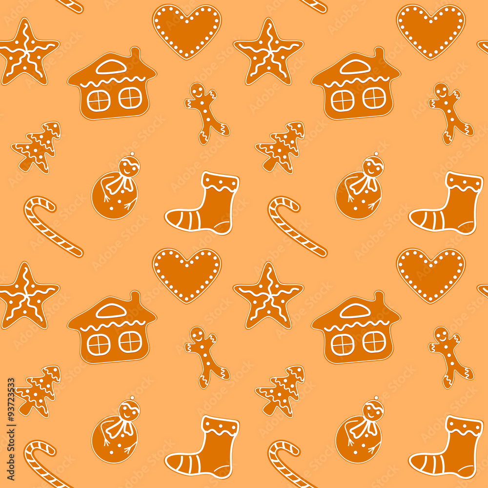 Christmas gingerbread cookies seamless 