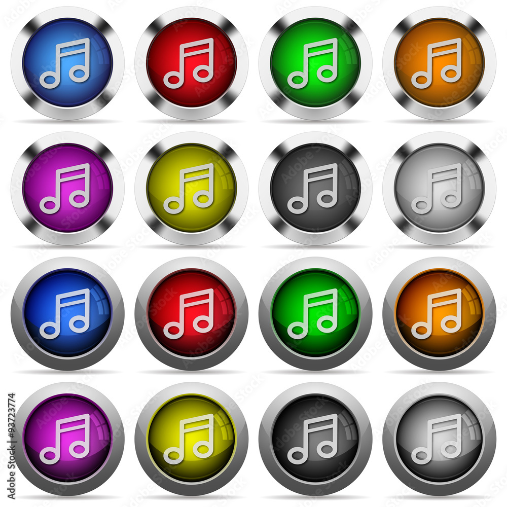 Set of color music web buttons Set of color music web buttons