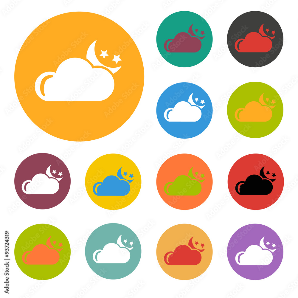 Cloudy night weather icon Cloudy night weather icon