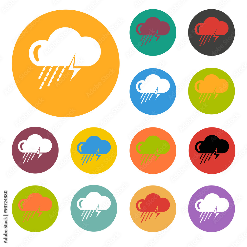 Storm with rain icon Storm with rain icon