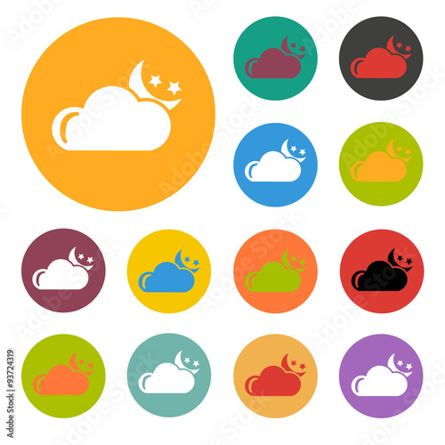 Cloudy night weather icon © LynxVector