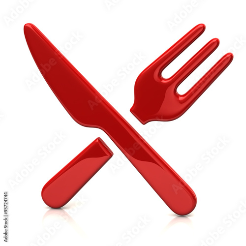 Red fork cross knife