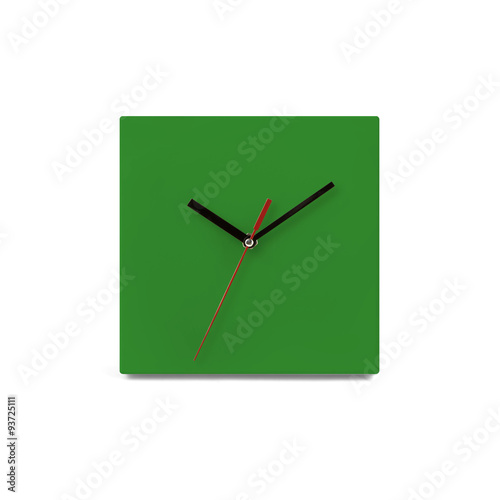 Orange simple wall clock - watch isolated on white background