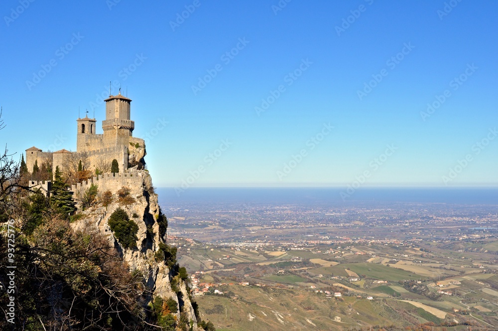 San Marino view on castle