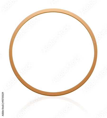 Gymnastic hoop with wood texture. Illustration over white background.