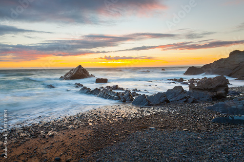 Sunset at Sandymouth Beach Cornwall