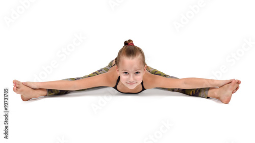 Little girl doing yoga